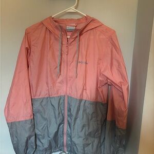 Columbia Pink and Gray Windbreaker rain Jacket